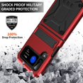 thumbnail image 2 of for ZFlip 3/ ZFlip 4 5G Heavy Duty Metal Case with Stand Cover  Rugged Compatible with Samsung Galaxy Z flip 3/4 5G Phone Case Hard Funda Red, 2 of 14