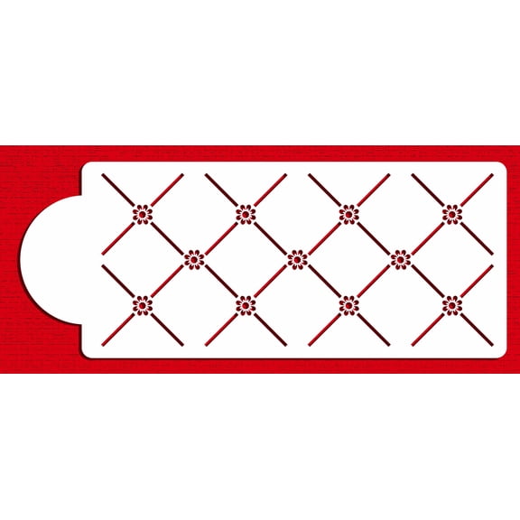 Designer Stencils Daisy Lattice 4 Cake Stenci, Beige/semi-transparent