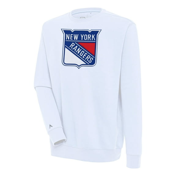 Men's Antigua  White New York Rangers Victory Pullover Sweatshirt