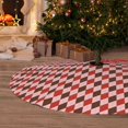 thumbnail image 6 of Rateoe Red and Brown Squares Print Christmas Tree Skirt 48" for Xmas Holiday New Year Party Circle Tree Mat Ornaments Decoration, 6 of 7