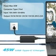 thumbnail image 2 of USB-C Type C Laptop Charger 45W for Lenovo Chromebook C330 S340 100e 300e 500e C340 S330 2nd Gen, ThinkPad Yoga T480 T480s T580 E490 E580 C630 C940 C740 S730 730S 720 910 AC Adapter Power Supply Cord, 2 of 7