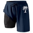 thumbnail image 3 of WILLBEST Pantalones Cortos Deportivos para Hombre, de Verano, con Estampado de Coco, de Playa, de Doble Capa Interior y Bolsillo, 660, 3 of 3