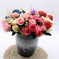 Eattic Artificial Flowers 12 Small Roses Clearance, Cloth