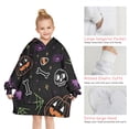 thumbnail image 6 of Halloween Colorful Spooky Elements Blanket Hoodies for Kids 6-13YR Oversize Wearable Blanket Hoodies for Boys Girls Teens, 6 of 7