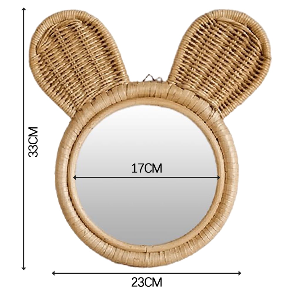 Handmade Natural Rattan Innovative Makeup Mirror Cute rattan mirror set