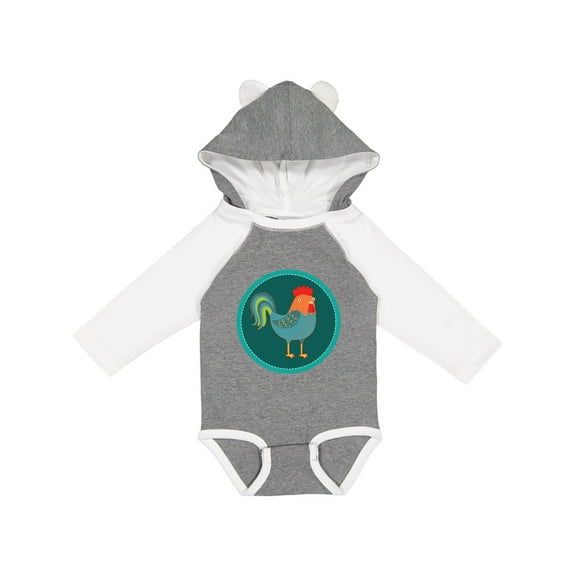 Inktastic Rooster Chicken Farmer Boys or Girls Long Sleeve Baby Bodysuit