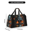 thumbnail image 3 of Fotbe Flame Metal Skull Bolsa de Viaje con Estampado, Bolsa de Fin de Semana para Mujer con Compartimento para Zapatos, Bolsa de Gimnasio con Bolsillo Húmedo, 3 of 7