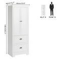 Ktaxon 2 Door Wardrobe Bedroom Armoire with 2 Drawers, Closet Storage