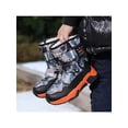 thumbnail image 6 of Fangasis Boys Snow Boots Breathable Winter Boot Mid Calf Warm Shoes School Casual Black Orange 2.5Y, 6 of 9