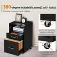 thumbnail image 5 of REKHH File Cabinet, Under Desk Vertical Cabinet with 2 Drawers and Open Compartment, Printer Stand with Lockable Wheels for A4 Letter Size Hangable File Folders for Home Office(Black), 5 of 8