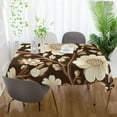 thumbnail image 5 of Yayeee Tablecloths for Rectangular Tables 54 x 54 inch Party Table Cover, Brown Floral, 5 of 6
