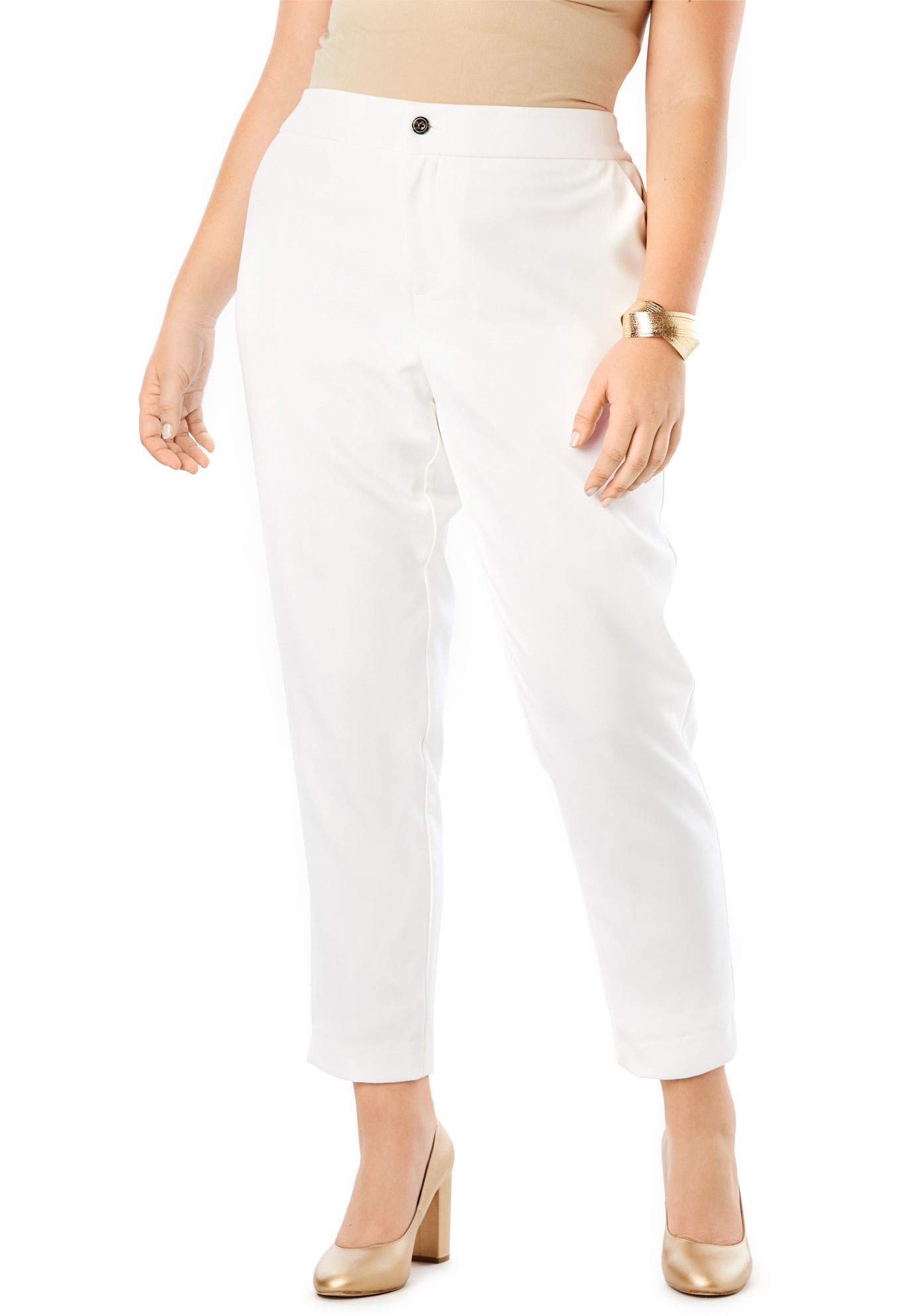 plus size khaki ankle pants
