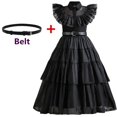 thumbnail image 3 of Disfraz de Cosplay de Adas del miércoles para niñas, vestido gótico negro, elegante vestido de gasa para fiesta de graduación, trajes para niñas, fiesta de carnaval de Halloween para niñas, 3 of 5