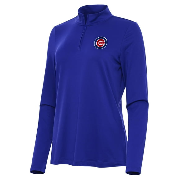 Women's Antigua Royal Chicago Cubs Reprocess Quarter-Zip Top