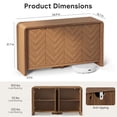 thumbnail image 5 of PAPROOS 55" Sideboard Cabinet, Herringbone Wooden 4-Door Buffet Cabinet with Storage for Kitchen, Dining Room, Living Room, Entryway, 5 of 11