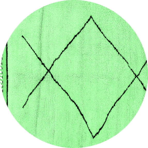 Ahgly Company Indoor Round Solid Emerald Green Modern Area Rugs, 4' Round