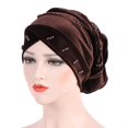thumbnail image 2 of EnJoCho Women's Headwraps Women's Eid Al Fitr Folding Pile Hat Pearl Headband Hat Headband Non Slip Turban, 2 of 3