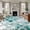 Turquoise, variant on Blue Morocco 3ft Area Rug, Vintage Graffiti Paint Art Boho Dappled Washable Non-Slip Small Round Rugs for Entryway Bedroom Kitchen, Soft Circle Carpet for Dining Room, Playroom Nursery Rug
