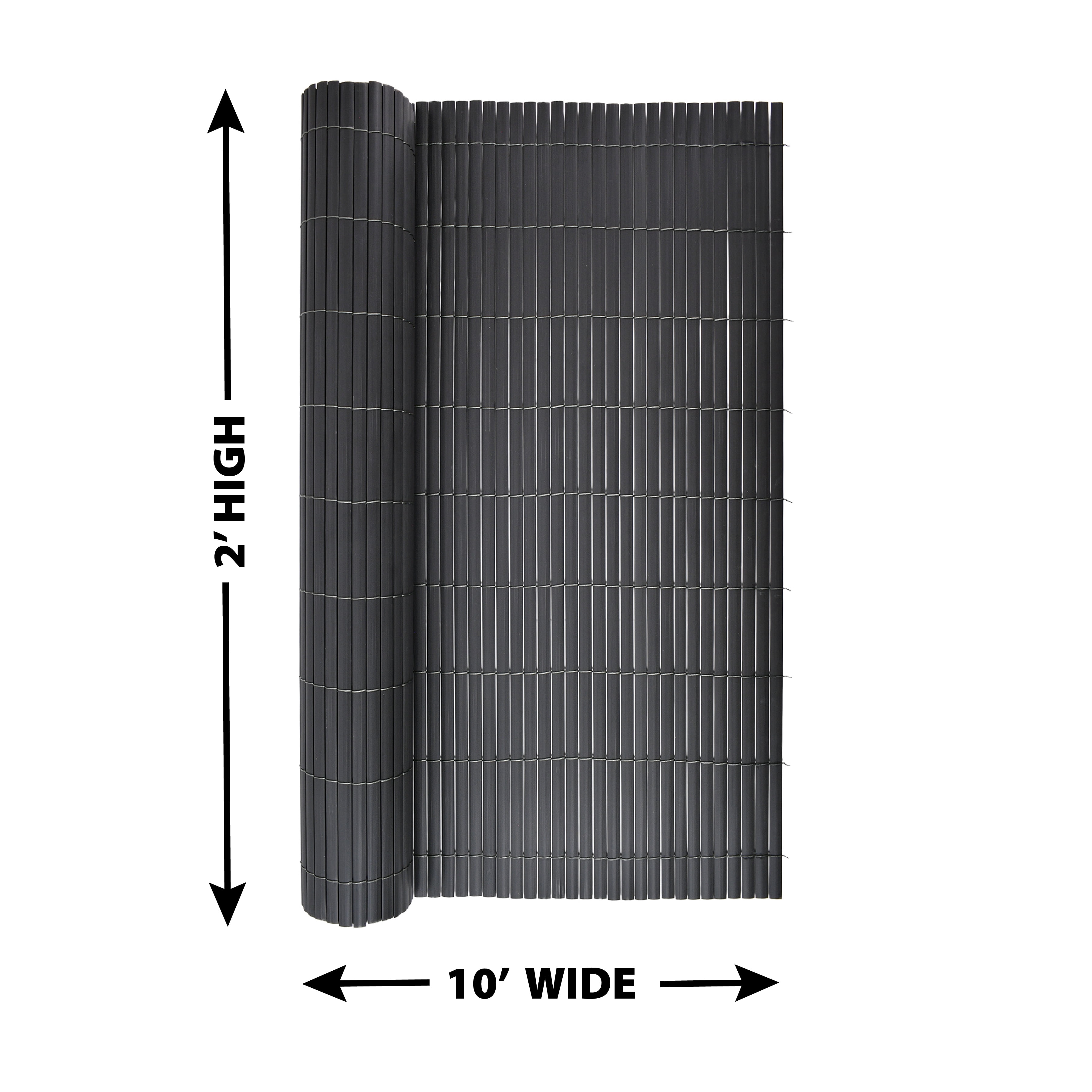 Screenguard Gray Plastic Faux Bamboo Privacy Fence 24in H x 10ft L