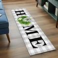 thumbnail image 3 of Rustic Home 2'x6' Runner Rugs for Hallway Kitchen Bedside Non Slip Washable, Green Eucalyptus Leaves Wreath Wooden Plaid Entryway Rug Runners with Rubber Backing, Long Carpet Runner for Laundry Room, 3 of 8