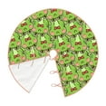 thumbnail image 3 of Halloween Christmas Tree Skirt - Cute green frog Kawaii 48 Inches Christmas Tree Skirt for Halloween Holiday Indoor Home Christmas Tree Decorations with Three Ribbons, 3 of 7