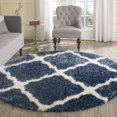 thumbnail image 2 of SAFAVIEH Montreal Cebrail Geometric Diamonds Shag Area Rug, Blue/Ivory, 4' x 6', 2 of 10