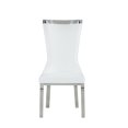 thumbnail image 3 of Milan Amelia 44.3" Faux Leather Upholstered Side Chairs in White (Set of 2), 3 of 5