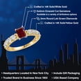 thumbnail image 2 of Gem Stone King 14K Two Tone Gold Red Garnet and Lab Grown Diamond Engagement Ring for Women | 1.68 Cttw | Emerald Cut 6X4MM | Gemstone January Birthstone | Size 9, 2 of 6