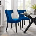 thumbnail image 2 of Side Dining Chair, Nailhead, Set of 2, Blue Navy, Velvet, Modern Contemporary, Kitchen Room Cafe Bistro Restaurant Hospitality, 2 of 10