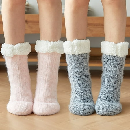 

AYYUFE 1 Pair Women Socks Dot Plush Autumn Winter Sweet Lightweight Floor Socks for Living Room