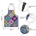 thumbnail image 3 of Multicolor Ethnic Geometric Patchwork Pattern Kids Aprons for Girls and Boys,Adjustable Neck Strap Toddler Aprons for Kids Cooking Baking, 3 of 6