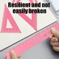 thumbnail image 4 of Gallickan Multifunctional Drawing Ruler Set, Aluminum Alloy Geometry Ruler with Straight Edge, Triangle Rulers, Protractor, Metal Drafting Tools for Office, Supplies, Pink, 4 of 6