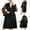 Black, variant on Womens Soft Pajama Clearance- Silk Satin Lace Sexy Bathrobes Plus Size Robe Sleepwear Black Size 5XL