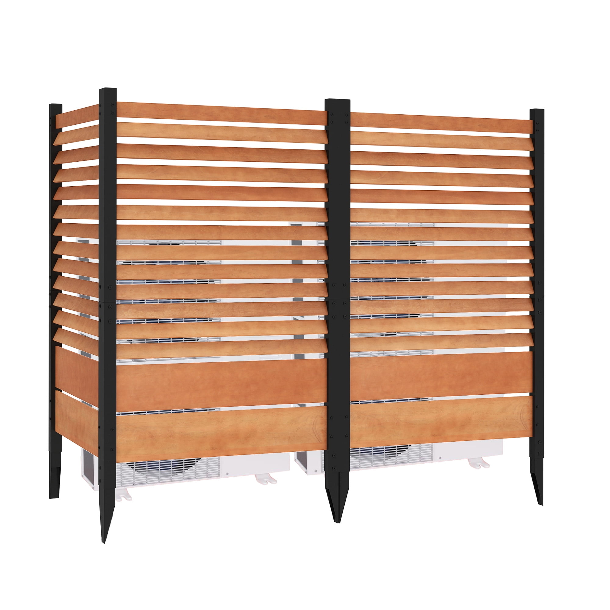 Uforic Outdoor Privacy Fence Panel - Weatherproof Wooden AC Unit Cover, Backyard & Patio Privacy Screen for Garden, Deck, Brown（1 Panel）
