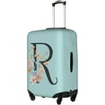 thumbnail image 2 of Travel Luggage Cover Elastic Blue Suitcase Protector Bag,Black Letter R Boho Floral Flowers Leaves Dust-Proof Washable Baggage Covers For Wheeled Suitcase Kid Adult,M (For 22-24 Inch Luggage), 2 of 6