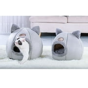 Abody Cat House – Plush Enclosed Cat Bed with Removable Cushion – Pet Cave Bed for Kittens or Small Dogs up to 16lbs