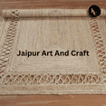 thumbnail image 5 of Jaipur Art And Craft Indian Jute Area Rug Braided Handmade Geometric Beige Carpet (2x6 Sq ft), 5 of 5