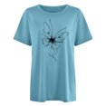 thumbnail image 4 of vigerkar Womens Oversized Tshirt Graphic Tees Crew Neck Summer Short Sleeve Loose Fit Drop Shoulder Tee Tops (Sky Blue, XXL), 4 of 4