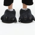thumbnail image 2 of 1 par de adorables pantuflas polares, botas con garras de animal, zapatos de cosplay, pantuflas antideslizantes de invierno para casa (negras), 2 of 8