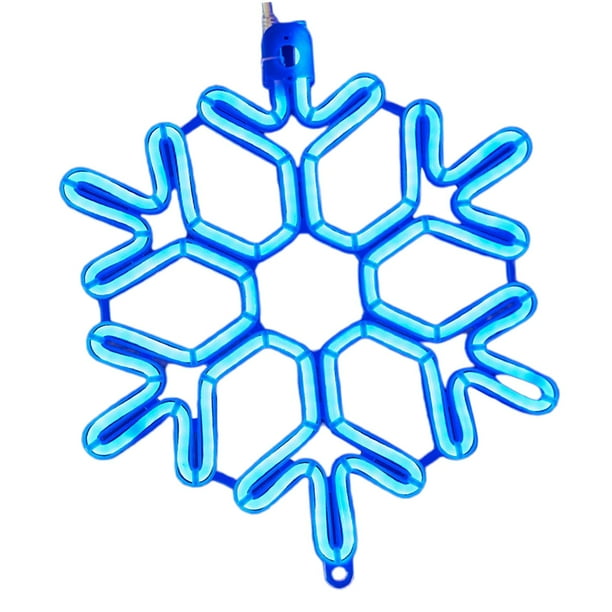 Guirnalda de luces LED eléctricas con forma de pentagrama y copo de nieve para porche, cafetería, exterior e interior. Azul