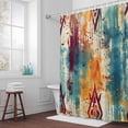 thumbnail image 5 of Bohemian Style Fabric Shower Curtain Abstract Watercolor Washable Shower Curtains for Bathroom, Waterproof Bath Curtain with Hooks Home Decor 36x72in, 5 of 8