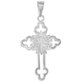 thumbnail image 3 of 1 1/2 inch Sterling Silver Protestant Budded St Benedict Cross Pendant for Men 22 inch Box_19, 3 of 5