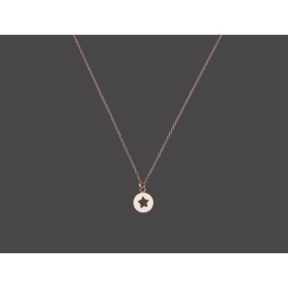 Thea 925 Sterling Silver Star Pendant Necklace – Rose Gold Plated with E-Coat Finish, 45 cm Chain for Women