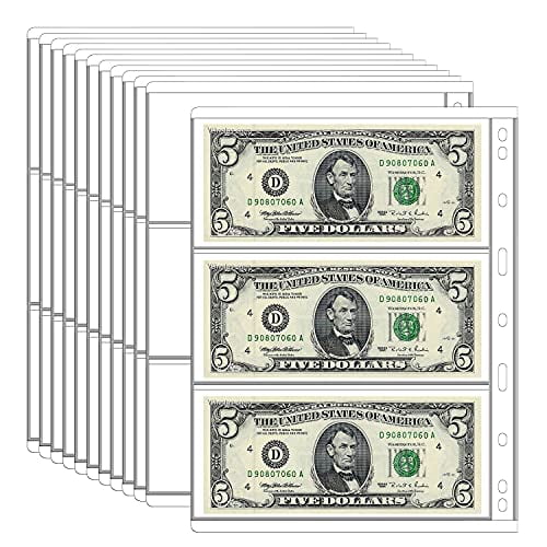 1 Box of 100 BCW 4 Pocket Pages Currency Organizer Holders Sheets 