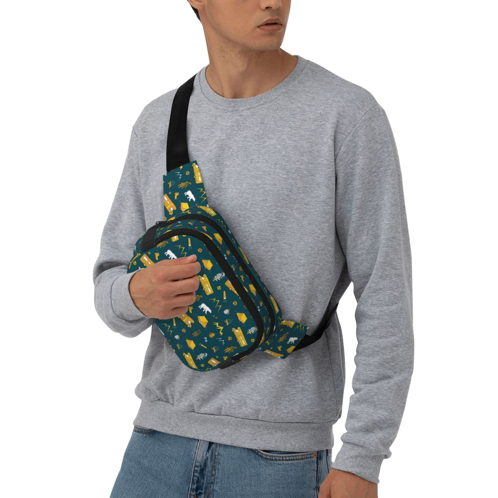 Hirioo Camping for Double Layer Waist Bag Adjustable Fanny Pack For Travel Running Hiking