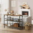 thumbnail image 2 of 43" Industrial Console Table - 3-Tier Narrow Design for Entryway, Living Room, 2 of 8