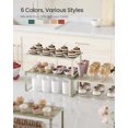 thumbnail image 3 of Cabinet Organizer Shelf, Set of 2 Kitchen Counter Shelves, Kitchen Storage, Spice Rack, Stackable, Expandable, Metal and Engineered Wood, Ink Black and Heather Greige UKCS020X02, 3 of 13