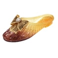 thumbnail image 3 of YOUYEDIAN Jelly Sandals for Women Ballet Mesh Flats Shoes Summer Beach Wide Closed Toe Mary Jane Mules Dressy Comfortable Slip on Sandals (Brown), 3 of 5