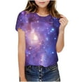 thumbnail image 5 of Frwgonr Little Girl Tops Soft Space Tees Kids Boys Casual Tshirts Clothes Summer Tops Purple, Size 3-14 Years, 5 of 6