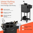 thumbnail image 3 of TASALON New Upgrade Salon Metal Trolley Cart for Salon Station - Space Saving Salon Rolling Cart with 2 Magnetic Bowls– Beauty Cart, Tattoo Cart, Hair Cart for Hair Stylist Multipurpose Cart, 3 of 8